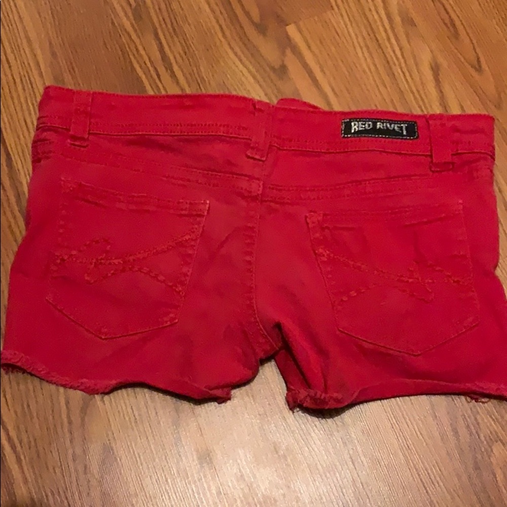 ☀️Red Rivet Red Denim Shorts